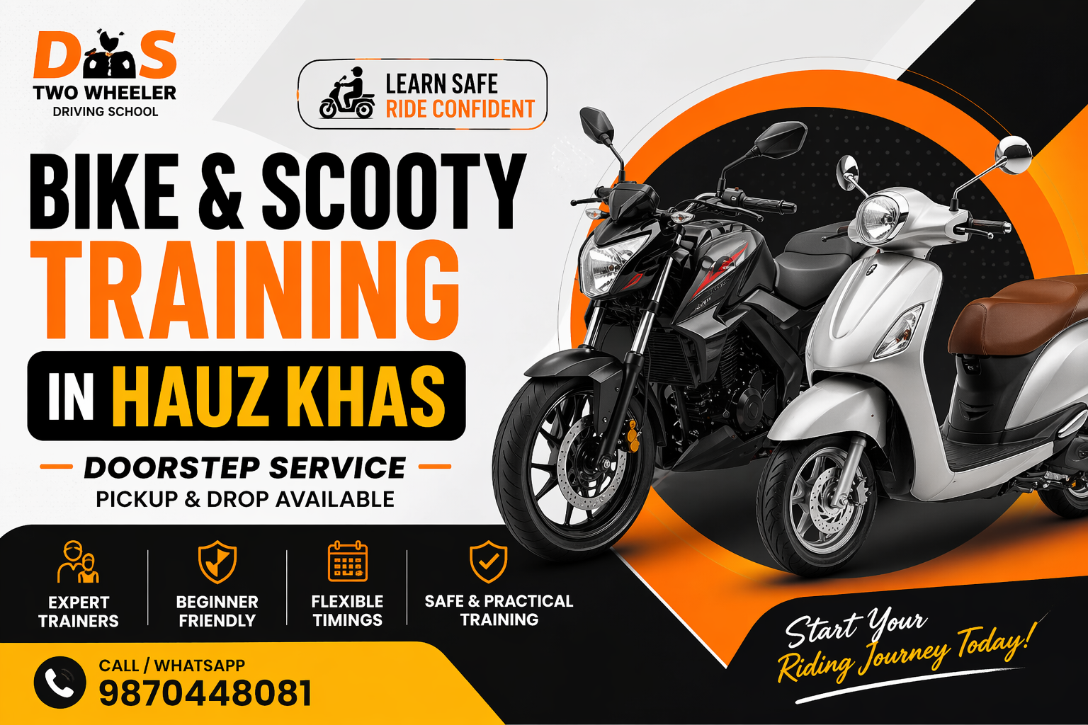 Bike Scooty Training in Hauz Khas Delhi Doorstep Service